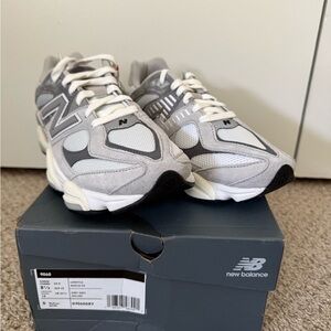New Balance 9060 White and Gray Sneakers
